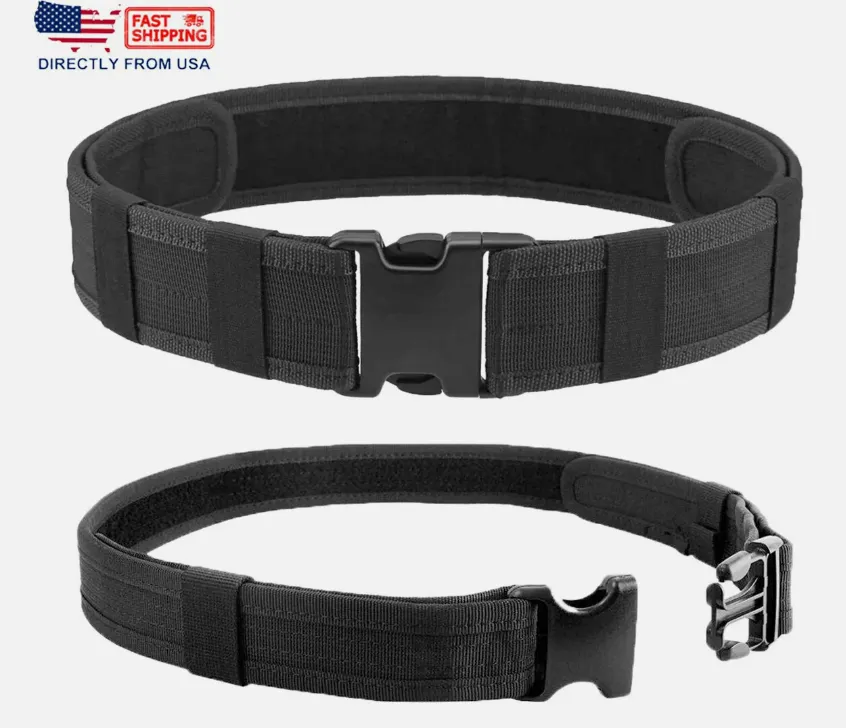 Tactical Belt 2 Inch Belts for Mens Nylon Web Work Belt with Heavy Duty Buckle