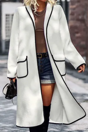 TastyHottie - Lapel Pocketed Plush Cardigan