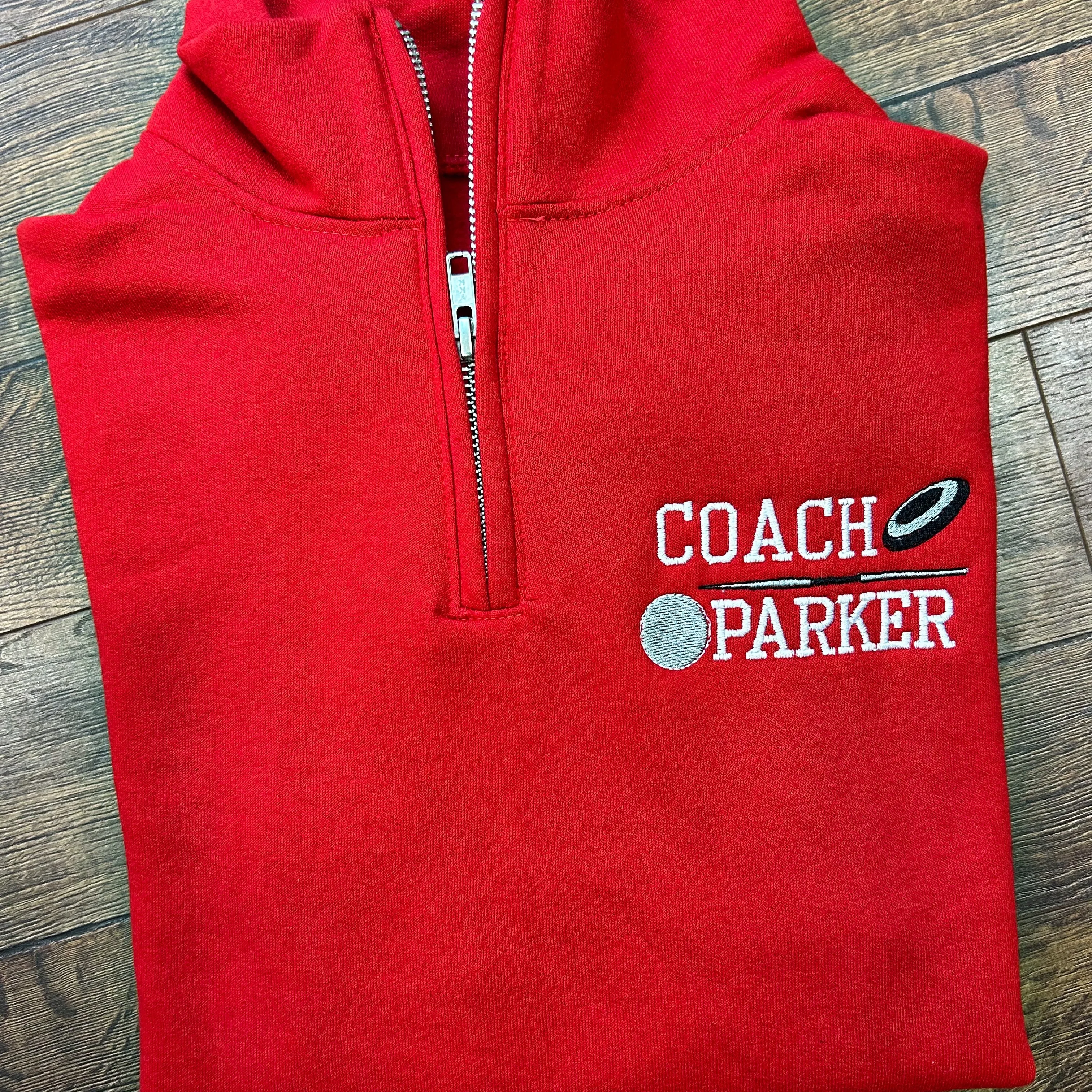 Throwing Coach Track & Field Quarter Zip Sweatshirt