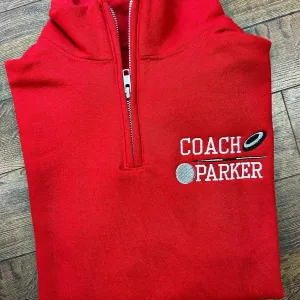 Throwing Coach Track & Field Quarter Zip Sweatshirt