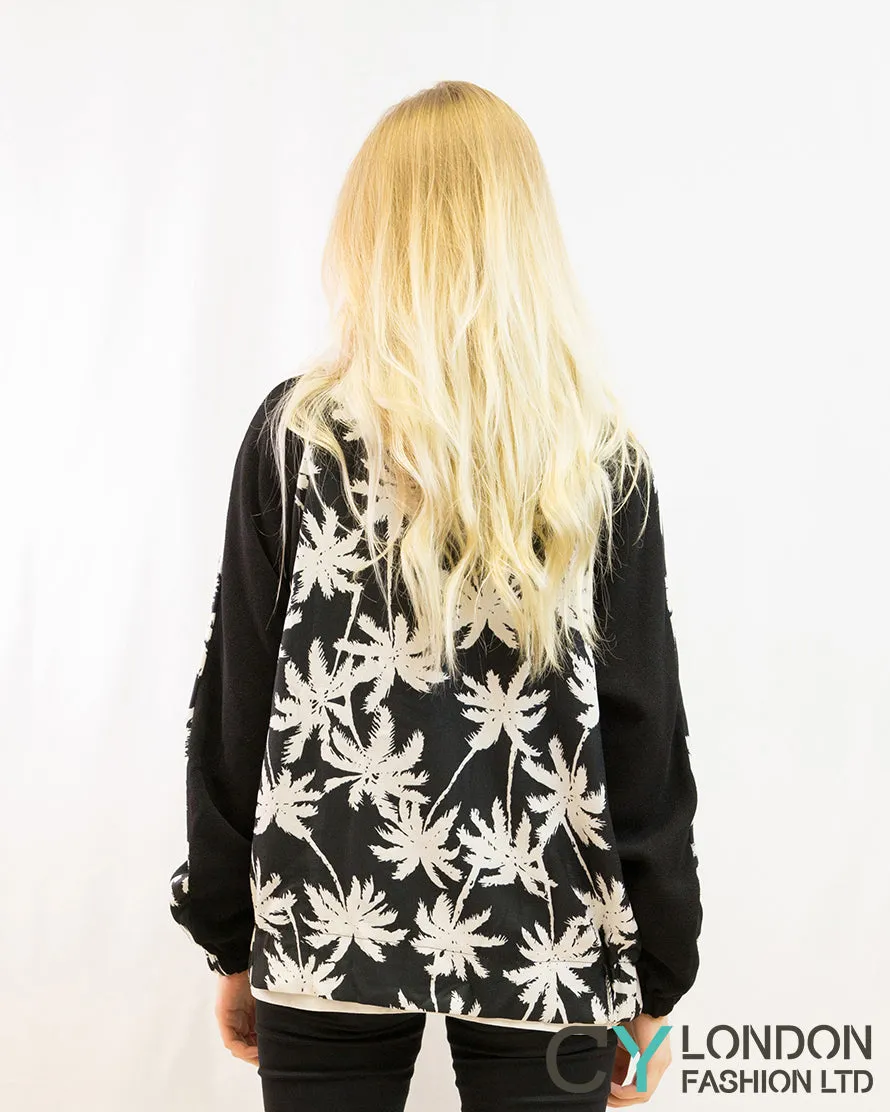Tree Print Bomber Jacket