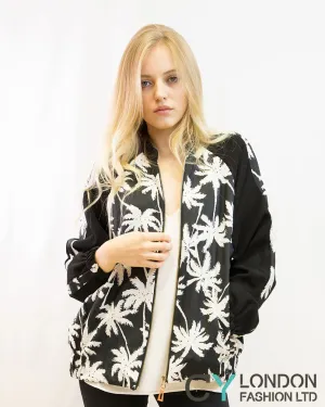 Tree Print Bomber Jacket