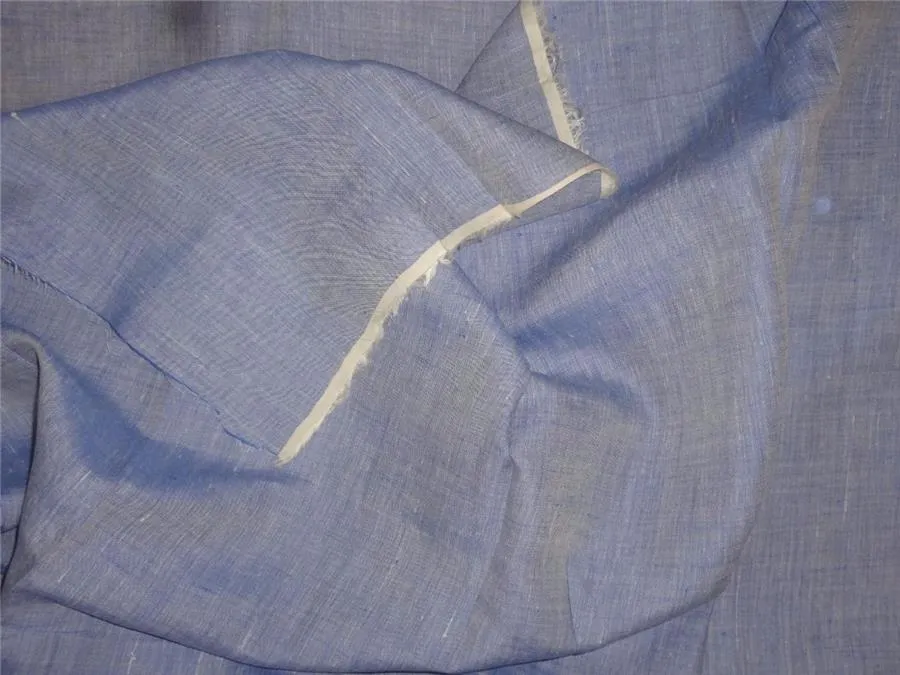Two Tone Blue x Ivory Color Linen Fabric 54&quot;wide Cut Length 2.15 yards