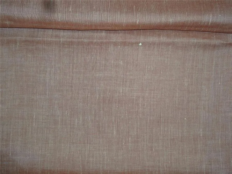 Two Tone Rusty x Mint Color Linen Fabric 54&quot; wide