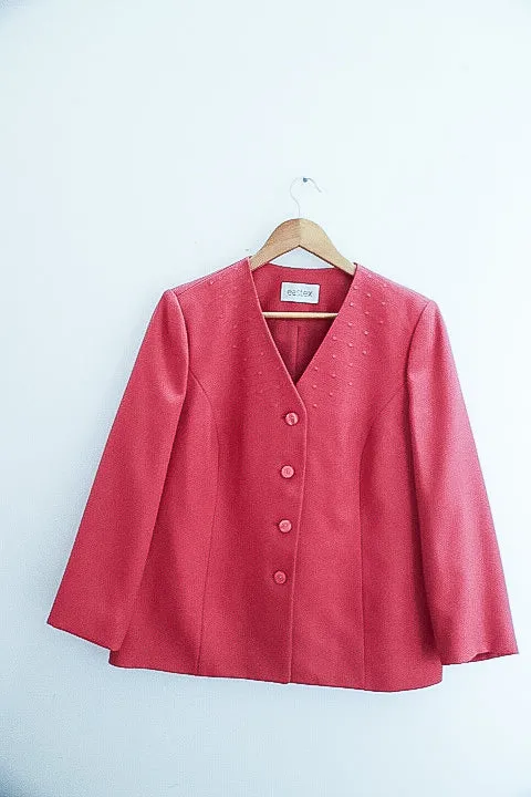 Vintage Eastex pink Linen womens blazers uk 16