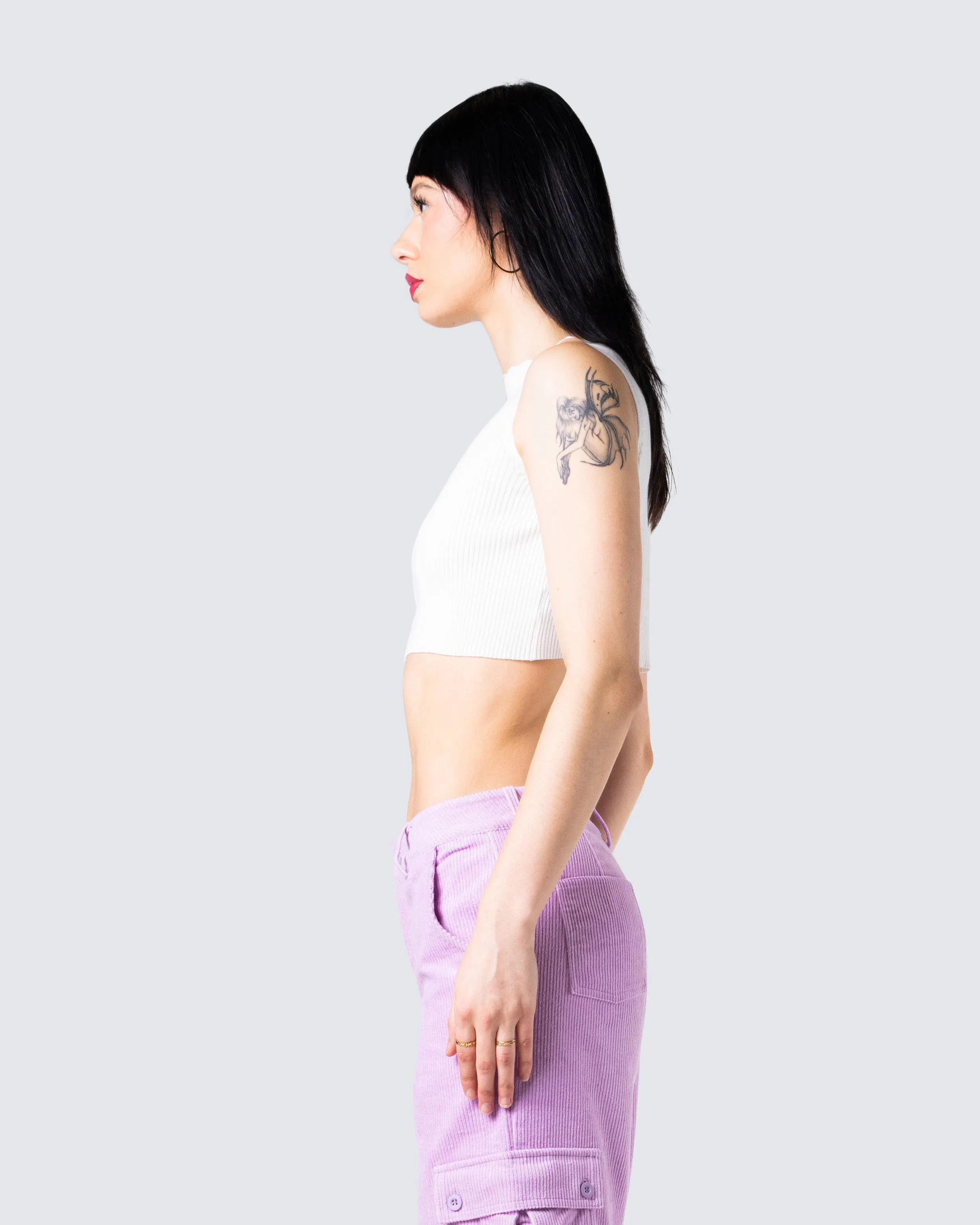 Vita White Cropped Tank