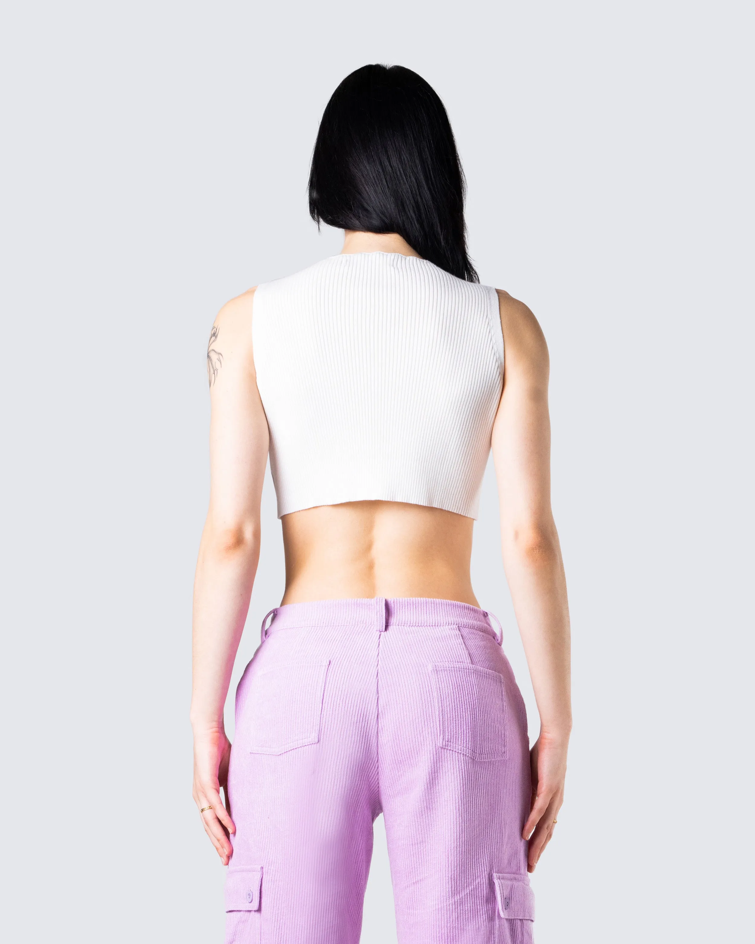 Vita White Cropped Tank