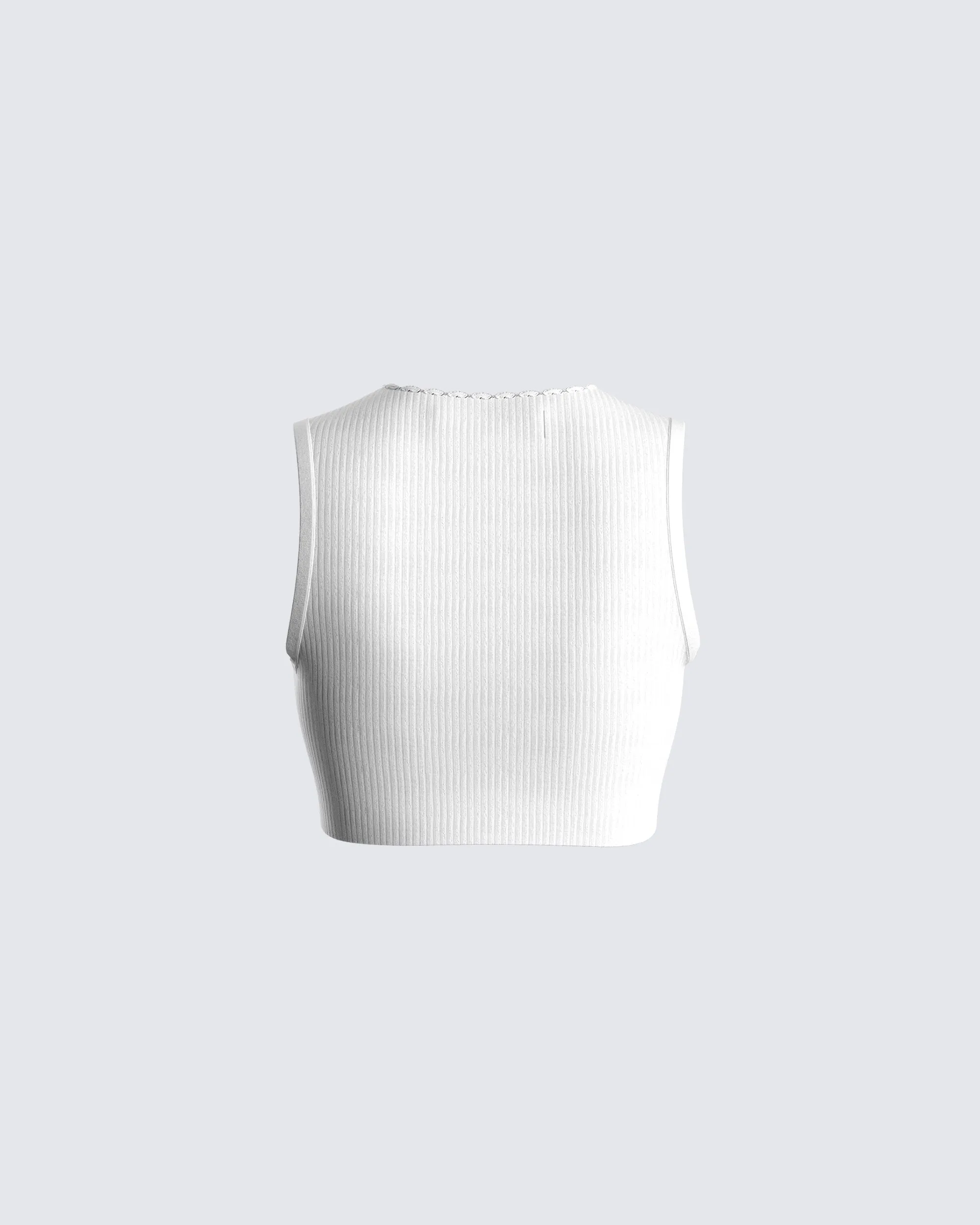Vita White Cropped Tank