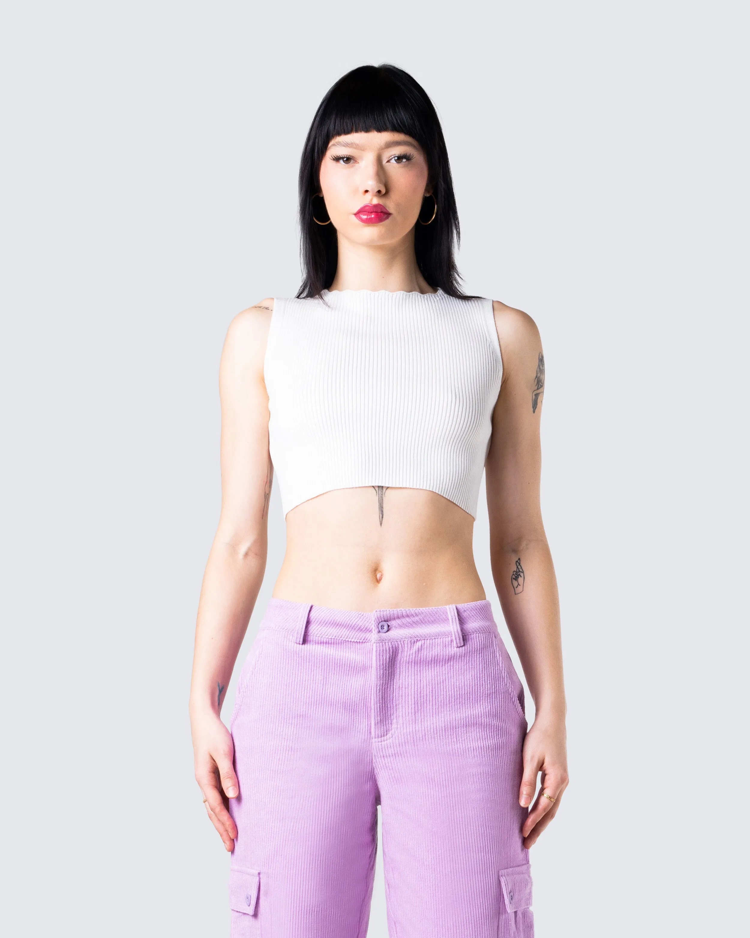 Vita White Cropped Tank