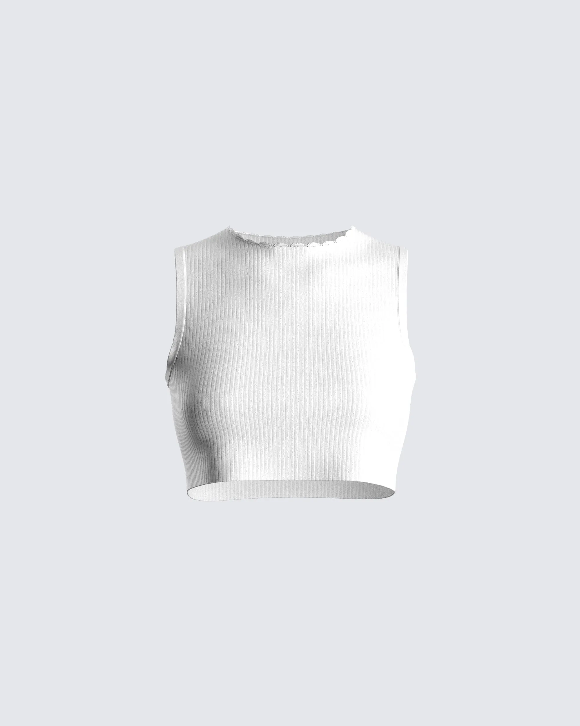 Vita White Cropped Tank