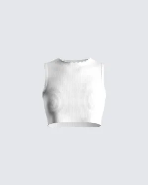 Vita White Cropped Tank