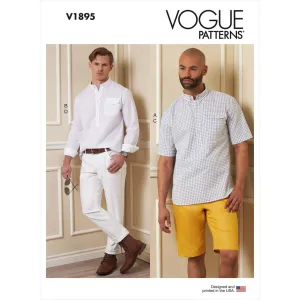 Vogue Pattern V1895 Men's Shirts, Shorts and Pants
