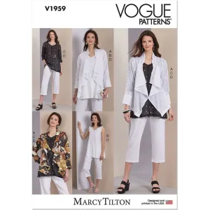 Vogue Pattern V1959 Misses' Jacket, Tunics and Pants by Marcy Tilton
