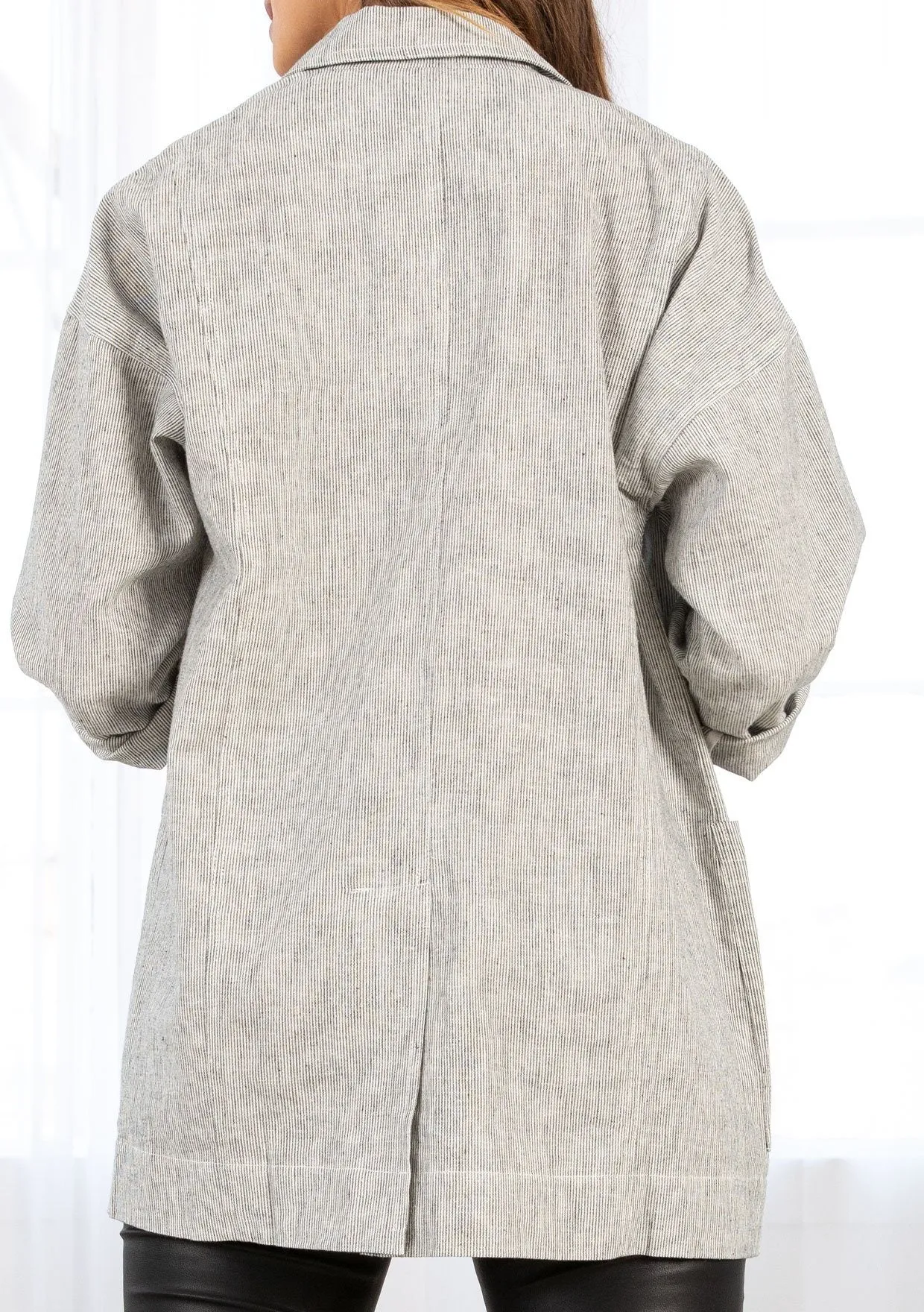 Weekdays Linen Stripe Blazer
