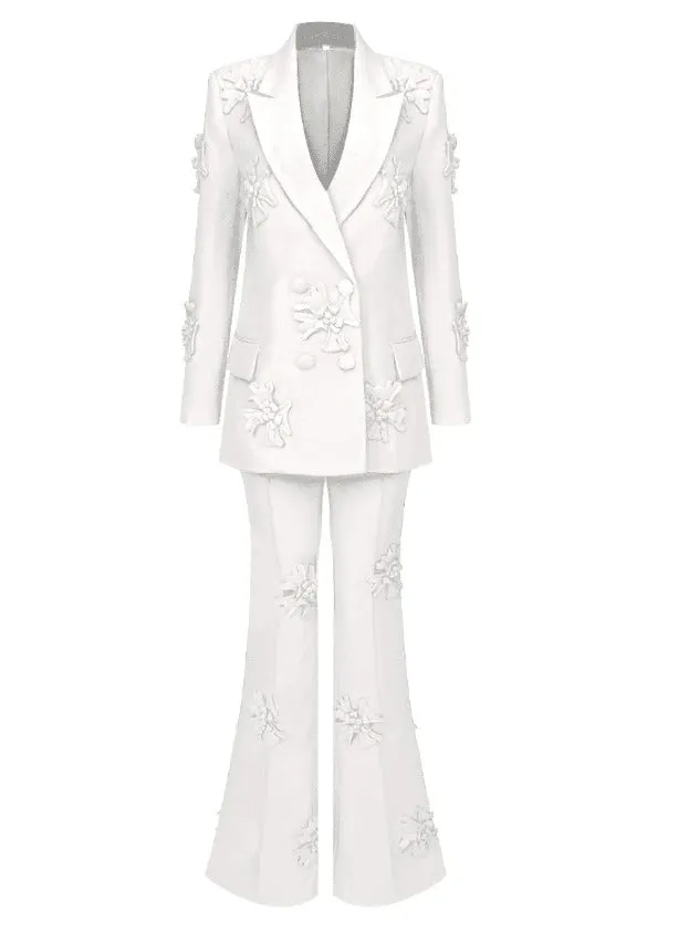 White Blazer With Flowers