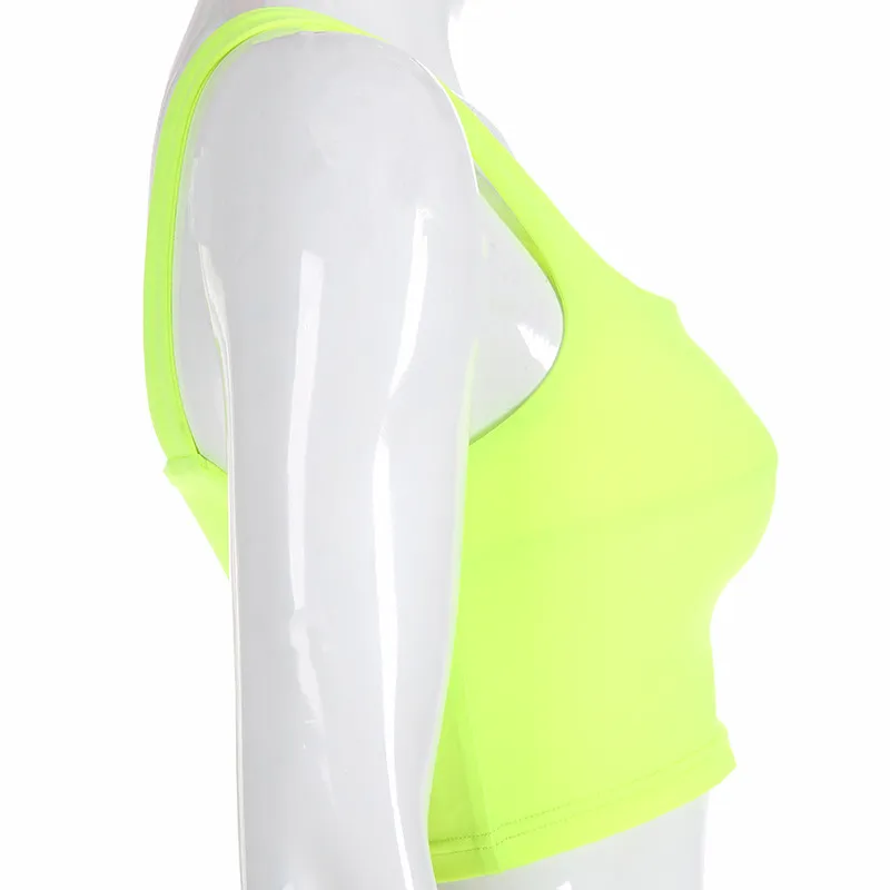 Women's Casual Spandex Slim Sleeveless Crop Top