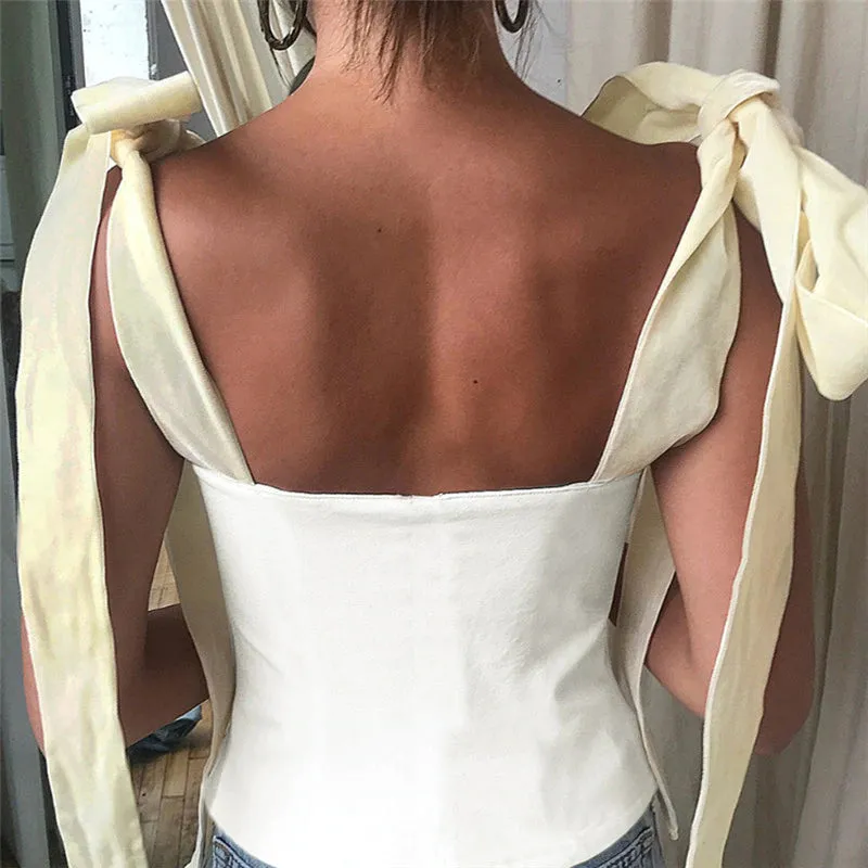 Women's Summer Cotton Sleeveless Crop Top