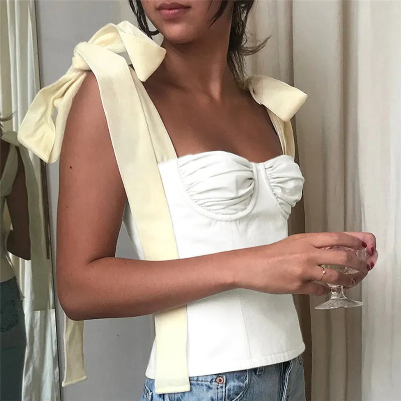 Women's Summer Cotton Sleeveless Crop Top