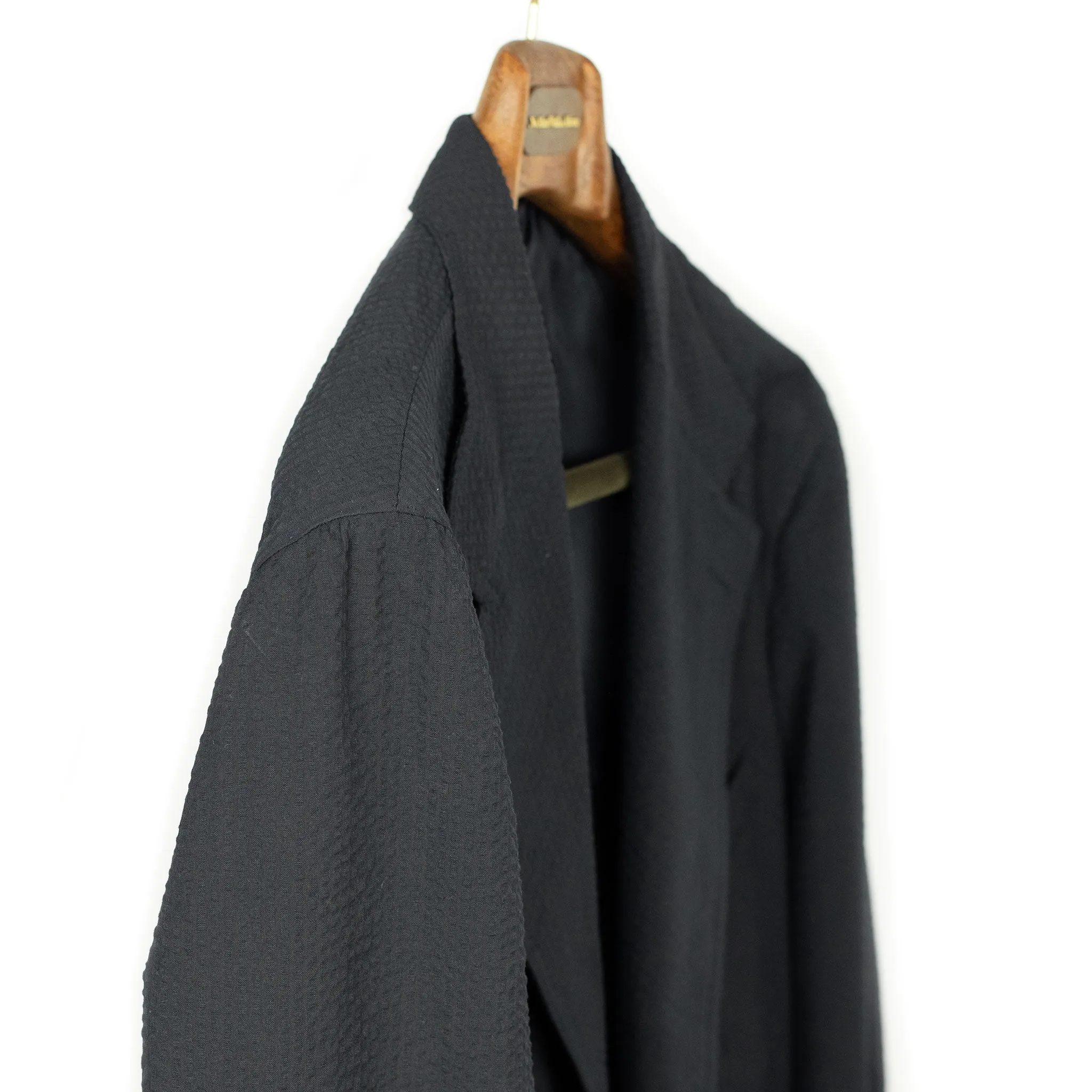 x Sartoria Carrara: ultra-light unlined jacket in black seersucker (separates)