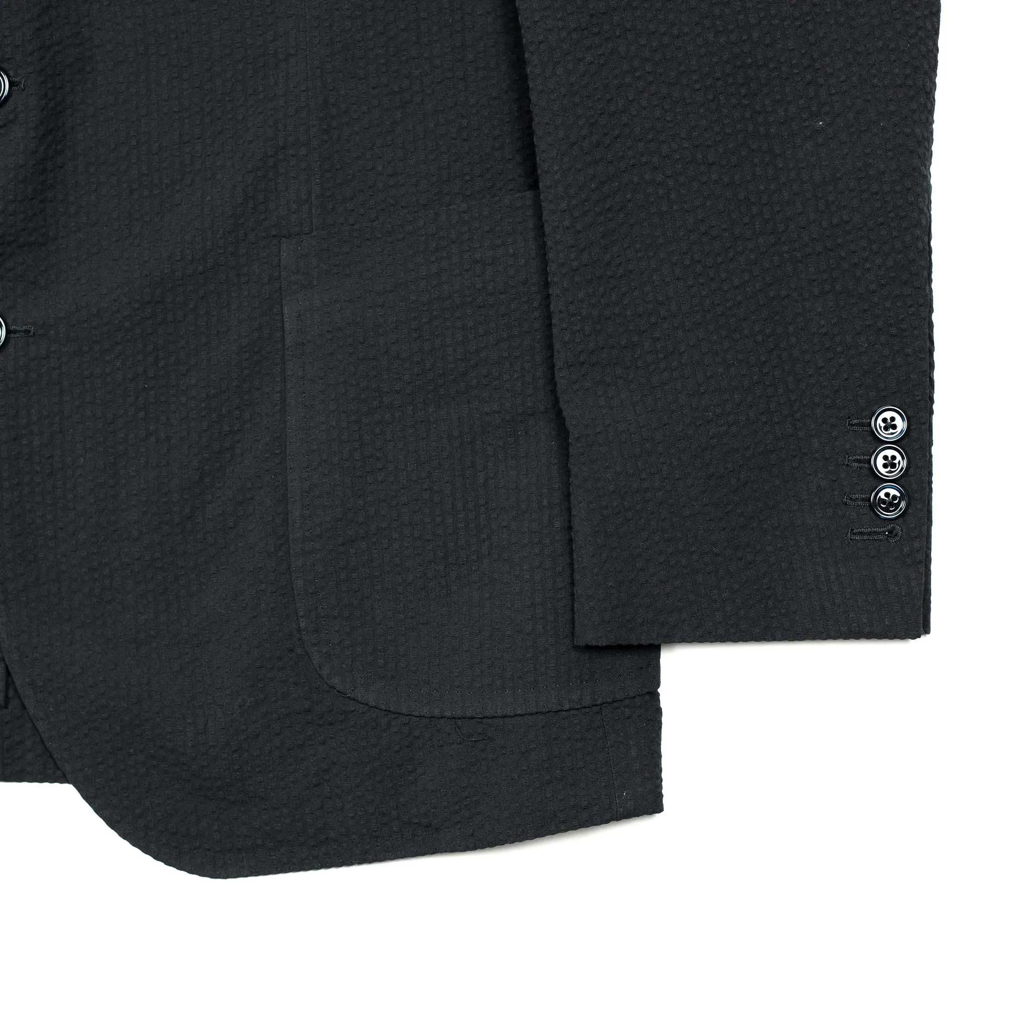 x Sartoria Carrara: ultra-light unlined jacket in black seersucker (separates)