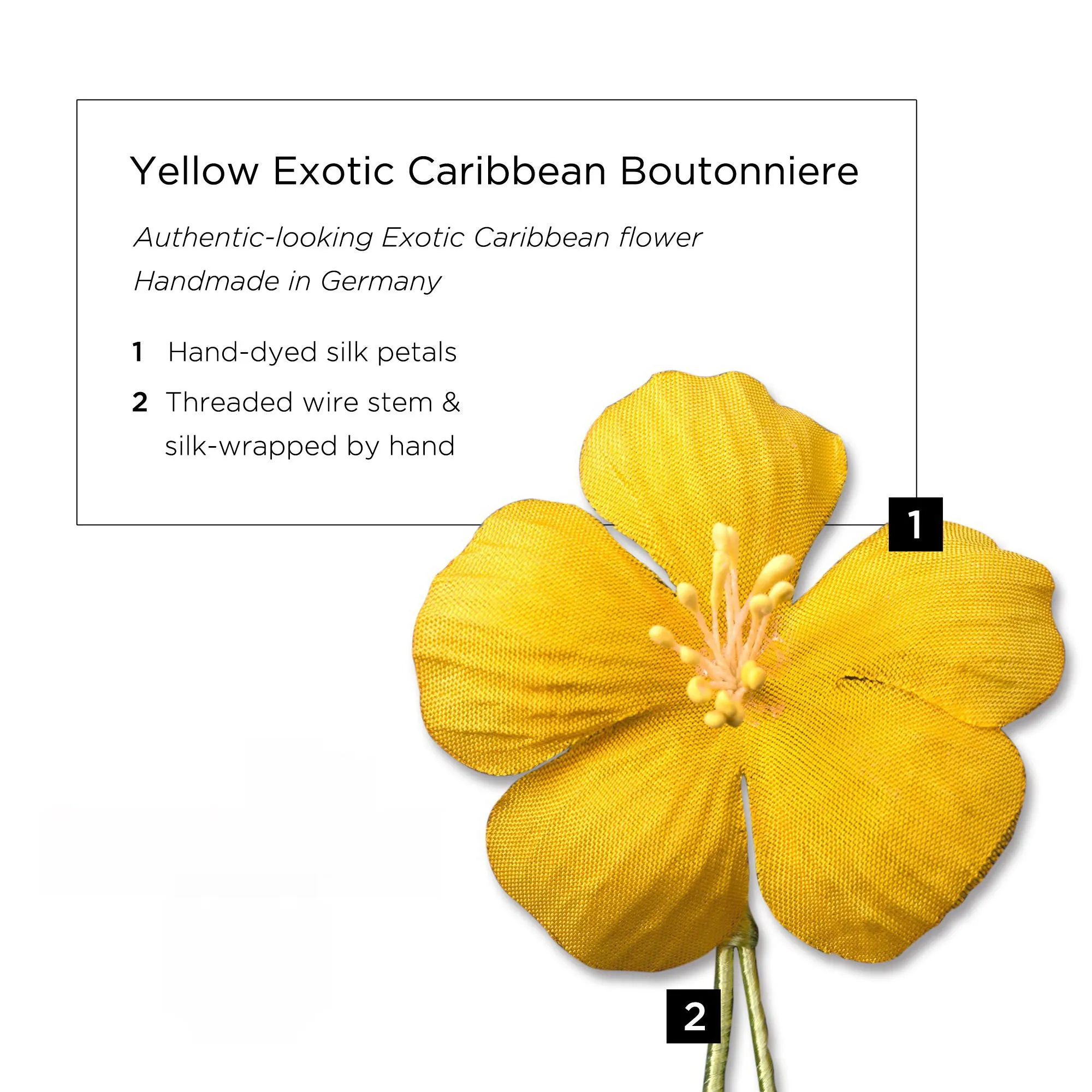 Yellow Exotic Caribbean Boutonnière Flower