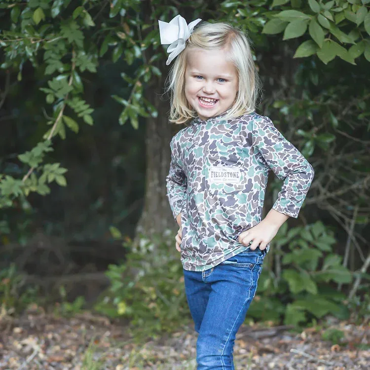 Youth Dri-Fit Pocketed Long Sleeve Tee- Camo