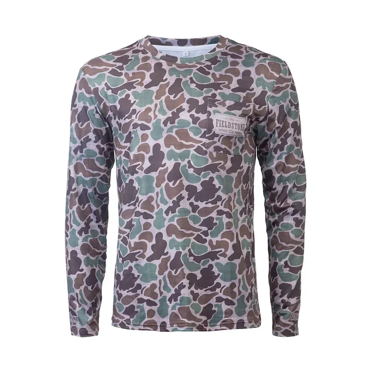 Youth Dri-Fit Pocketed Long Sleeve Tee- Camo