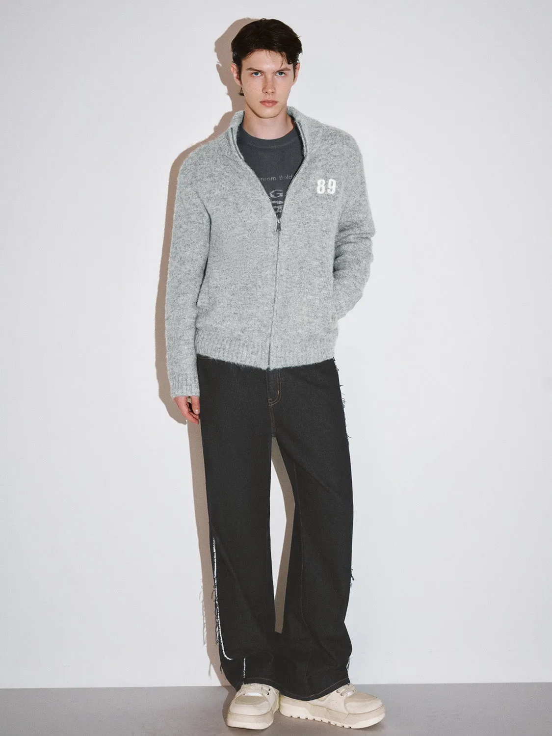Zip Up Front Knitted Cardigans